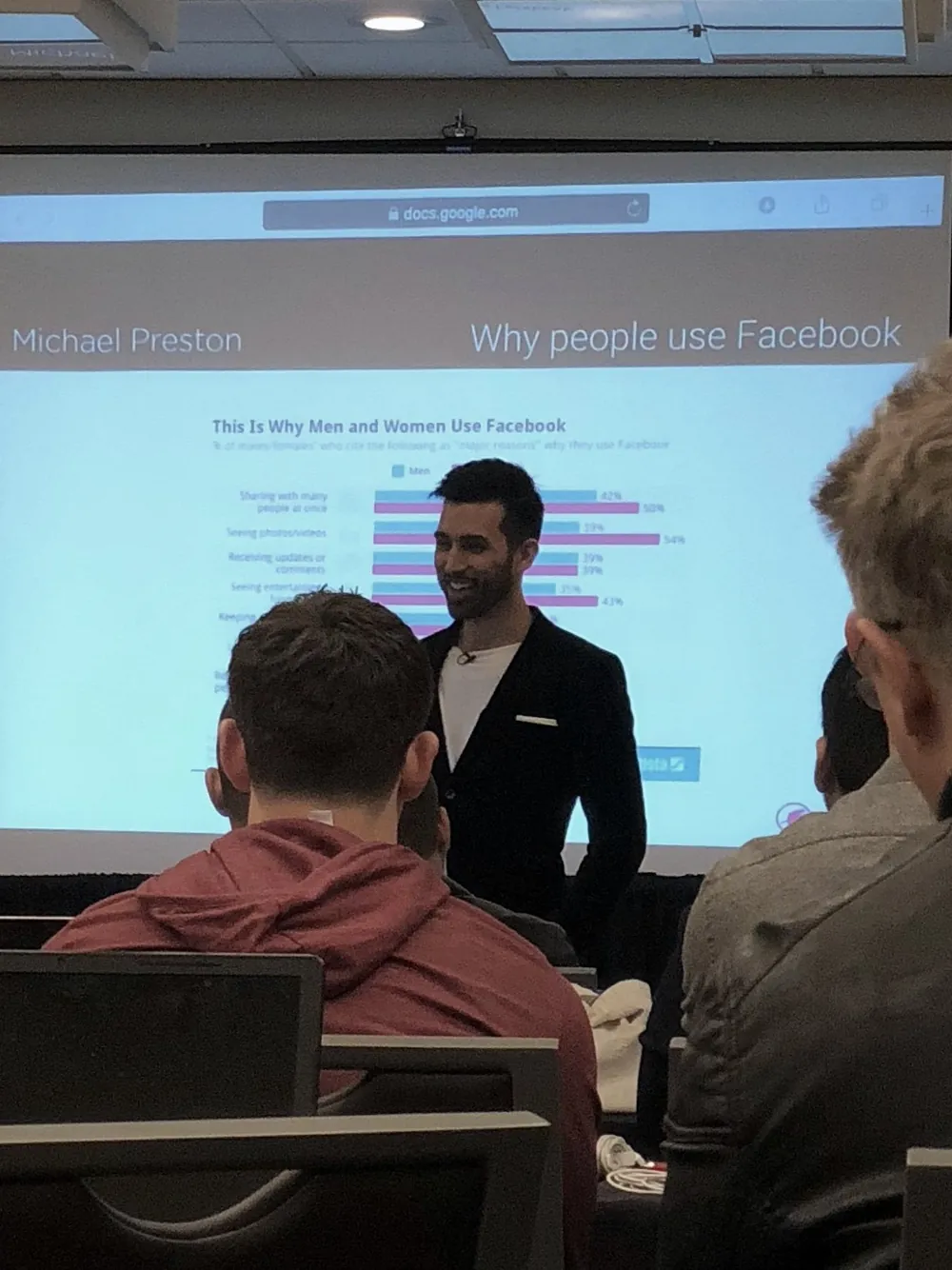 Michael Preston speaking on paid ads at Jason Capital's event in Orange County, 2018