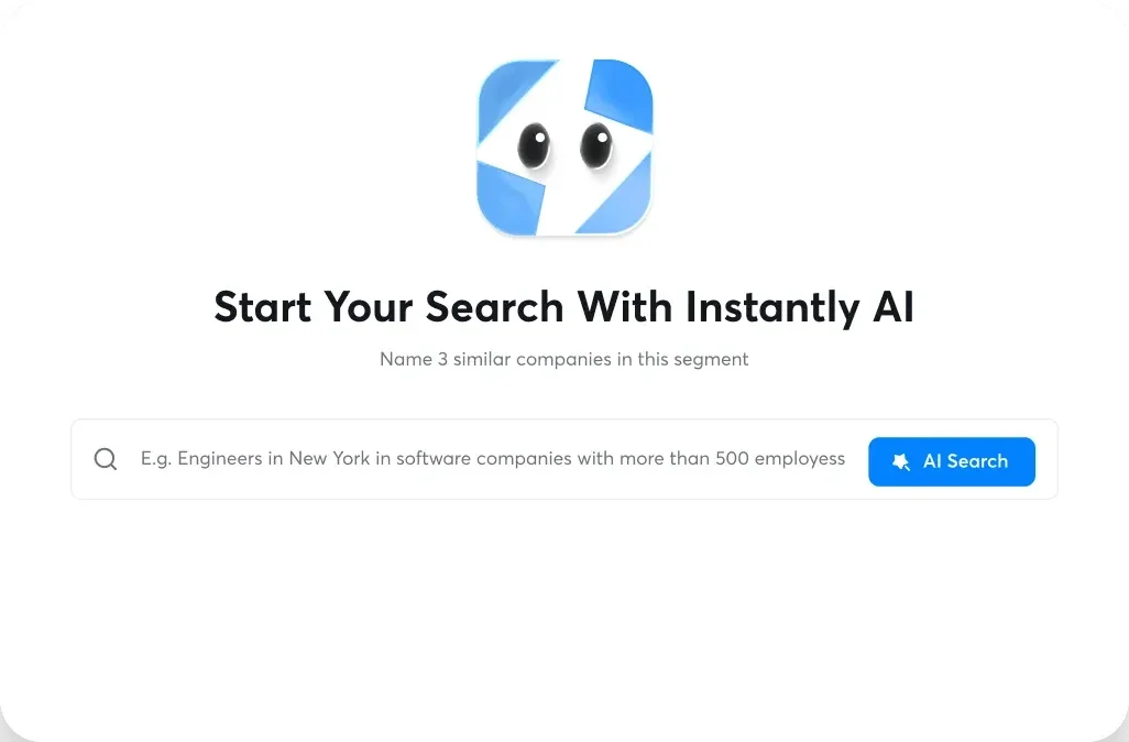 Instantly lead search screen